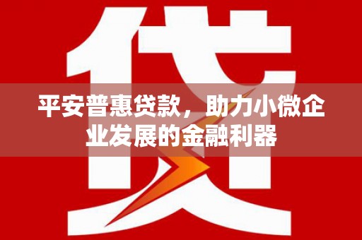 大甲平安普惠贷款，助力小微企业发展的金融利器