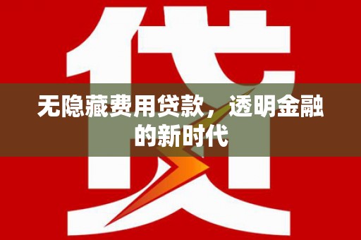 大甲无隐藏费用贷款，透明金融的新时代