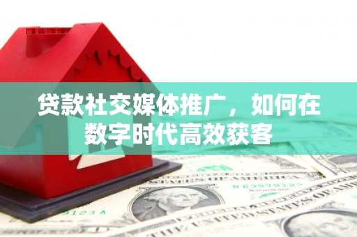 大甲贷款社交媒体推广，如何在数字时代高效获客