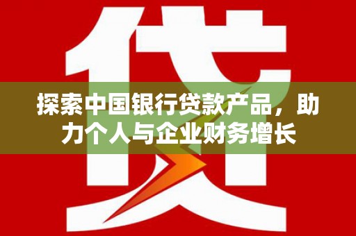 大甲探索中国银行贷款产品，助力个人与企业财务增长