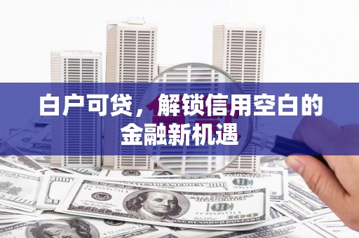 大甲白户可贷，解锁信用空白的金融新机遇