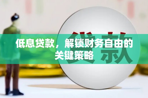 大甲低息贷款，解锁财务自由的关键策略
