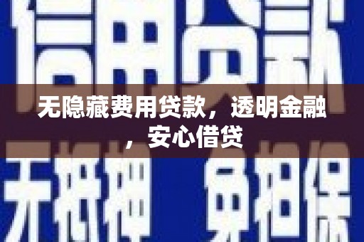 大甲无隐藏费用贷款，透明金融，安心借贷