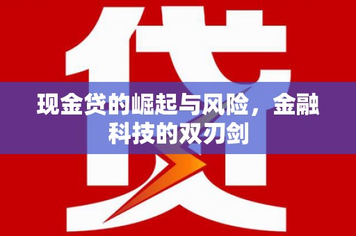大甲现金贷的崛起与风险，金融科技的双刃剑