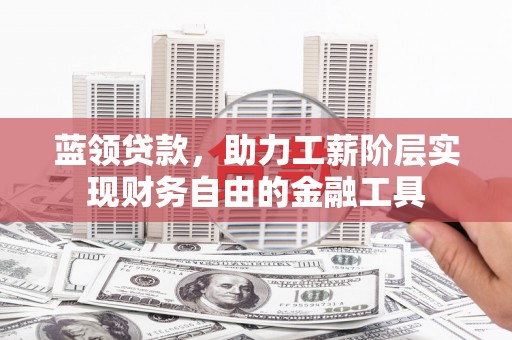 大甲蓝领贷款，助力工薪阶层实现财务自由的金融工具