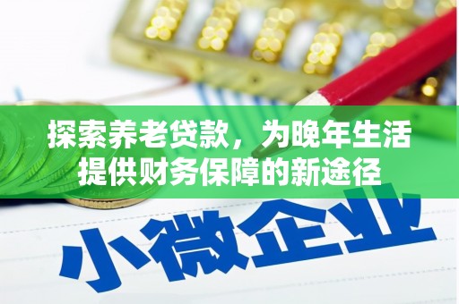 大甲探索养老贷款，为晚年生活提供财务保障的新途径
