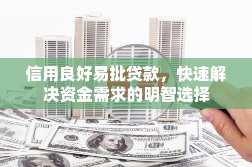 大甲信用良好易批贷款，快速解决资金需求的明智选择
