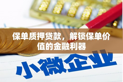 大甲保单质押贷款，解锁保单价值的金融利器