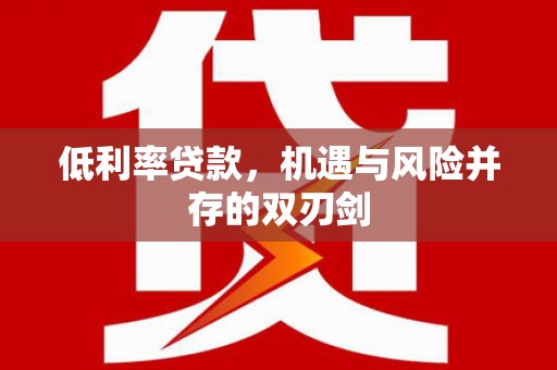 大甲低利率贷款，机遇与风险并存的双刃剑