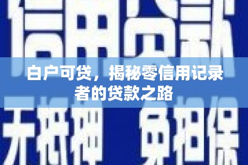 大甲白户可贷，揭秘零信用记录者的贷款之路