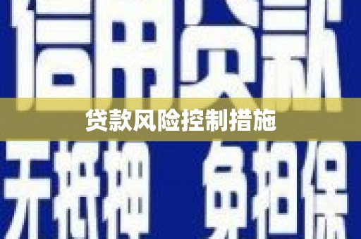 大甲贷款风险控制措施