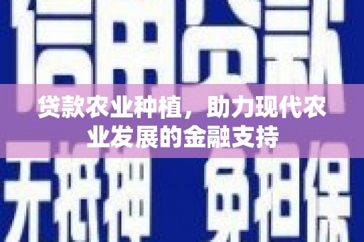大甲贷款农业种植，助力现代农业发展的金融支持